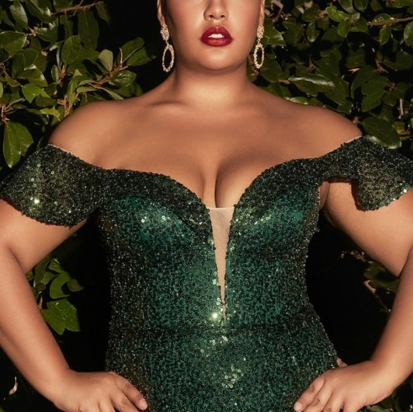 COPY - Black formal dress,red,royal,emerald,blush off the shoulder plus size dr… - Picture 2 of 10